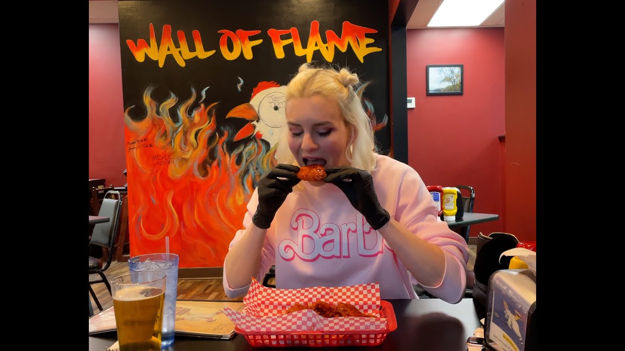 BARBIE EATS MAD DOG 357 PLUTONIUM No. 9 WINGS! Brutal challenge in MO at Big Boys Subs & Wings